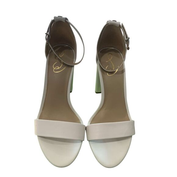 Sam Edelman Womens Classic White Yaro Ankle Strap Heels Size 8.5 Wide - Picture 3 of 8